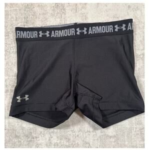 Under Armour Compression Shorts Womens S Black HeatGear Athletic